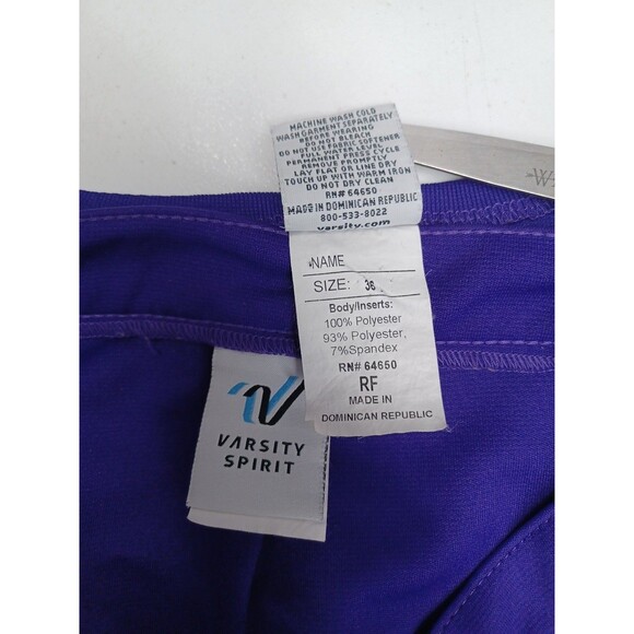 Vtg Varsity Cheerleading Cheerleader Uniform G Gators Purple Yellow Sz 36 - Picture 9 of 10